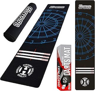 Harrows Darts Mat with Darts Oche I Floor Mat Protection I Non Slip Mat I Professional Darts Mat Rubber Backing