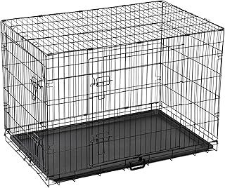 Dog Crate Large Size Dog Puppy Pet Cage with 2 Doors (Front & Side), Dog Crate with Removal Tray,Folding Metal Pet Dog Puppy Training Cage Crate for Dogs 36 inch (Large 36")