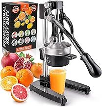 Zulay Professional Citrus Juicer and Lemon Squeezer - Orange Juice Squeezer, Lime Squeezer and Manual Juicer Press - Metal Hand Juicer Press and Orange Juicer - Citrus Squeezer Black