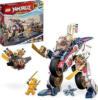 LEGO NINJAGO Sora's Transforming Mech Bike Racer, 2in1 Set with Transforming Mech Action Figure to Ninja Motorbike Toy for 8 Plus Year Old Kids, Boys, Girls, Includes 3 Minifigures, Gift Idea 71792