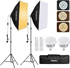 Softbox Lighting Kit LED Photography 3000K-6600K&1-100% Dimmable, 2 X 45W Studio Softbox 50x70cm with Carrying Bag, Portraits Product Video Photography Lighting Kit