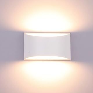 Glighone Wall Lights Indoor Dimmable LED Up and Down Wall Light Modern Wall Lamp Black 10W Sconce Wall Lighting for Living Room Bedroom Corridor Warm White(COB LED Bead Include)