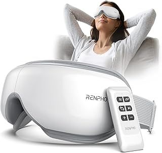 RENPHO Eyeris 1 - Eye Massager for Relax, Heated Eye Massage Mask with Remote, Heat, Vibration and Bluetooth Music, Eyes Mask for Sleeping, Dry Eyes, Gifts for Woman & Man