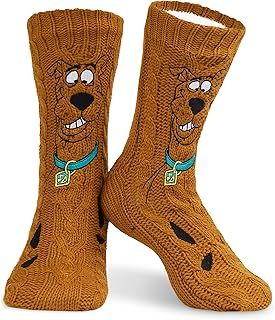 Scooby Doo Mens Slipper Socks, Knitted Fluffy Socks Fleece Lining Non Slip