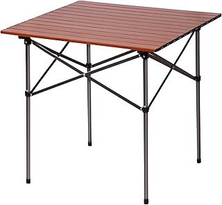 Portal Aluminium Folding Camping Table 70x70cm Square Roll Up Top 4 Person Compact Garden Table with Carry Bag for Picnic Camp Backyard BBQ