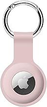 COLORCORAL AirTag Holder Case Silicone Case for AirTag Keyring for Keys, Bags, Luggage, Pet Collars - Anti-Lost and Scratch-Resistant Design for Apple Air Tags 2021(Pink)