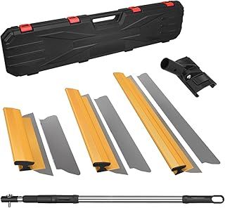 Professional Drywall Plastering Spatula Set with Transport Case, 30CM, 50CM & 80CM Smoothing Spatula with Extension Handle, Extruded Aluminum & Stainless-Steel Construction