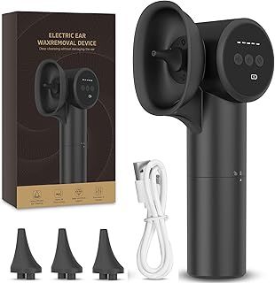 Ear Wax Removal Tool, Earwax Removal Kit, Wush Ear Cleaner, Ear Wax Remover with 5 Cleaning Modes for Home Use Adult Kids, 3 Disposable Tips, USB Rechargeable
