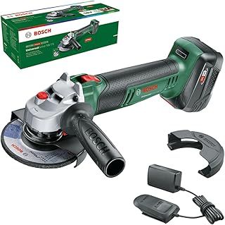 Bosch Cordless Small Angle Grinder UniversalGrind 18V-75 (For Grinding, Cutting, Brushing and Sanding of Various Materials; 18 Volt System; 115mm Diameter; 1x 4.0Ah Battery and Charger)