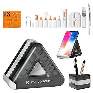 K&F Concept Keyboard Cleaner Kit, Electronics Cleaning Laptop Cleaning Kit Electronics Tool, 25 in 1 Multi-Tool Kit for Phones, Tablet, Computer, PC Monitor, TV Camera Lens with 10ml Mist Spray