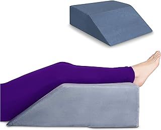 Byre® Leg Rest Wedge Pillow | Premium Memory Foam Leg Elevation Pillow | Orthopaedic Foot Support | Circulation, Swelling, Foot and Knee Discomfort, Leg Pain | Removable and Washable Cover