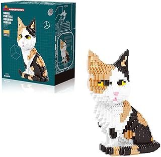 GaoDeBuChou Calico Cat Micro Building Block Set,Animals Toys Gifts for Boys Girls Age 10 11 12 13 14+ Teens Adults,Not Compatible with Major Brands(1300PCS)