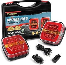 Yinaolan Wireless Trailer Rear Lights Magnetic LED Towing Tail Lights Set, 12V/24V Towing Board LED Tail Lamps for Car Truck Caravan Lorry RV- Rechargeable, Waterproof, ECE Approved