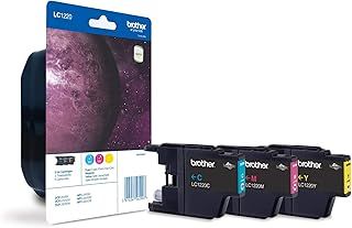 Brother LC-1220C/LC-1220M/LC-1220Y Inkjet Cartridge, Cyan/Magenta/Yellow, Multi-Pack, Standard Yield, Includes 3 x Inkjet Cartridges, Brother Genuine Supplies