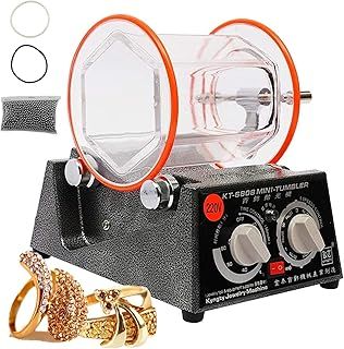 3Kg Tumbler Jewelry Polisher - Rotary Tumbler Polisher Barrel Polisher Jewelry Polishing Finishing Machine for Rock Stone Coins