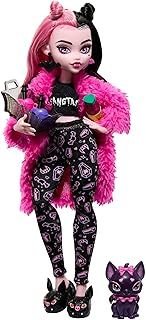 Monster High Doll and Sleepover Accessories, Draculaura Doll Pet Bat Count Fabulous, Creepover Party, HKY66