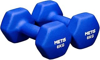 METIS Neoprene Hex Dumbbells | Essential Home & Gym Workouts with Colour-Coded Weights – Available in 17 Weight Options