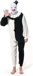 Terrifier Clown Cosplay Costume Jumpsuit with Hat Mask Outfits Halloween Carnival Horror Suit Set