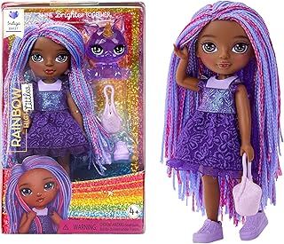 Rainbow High Littles - Indigo Bailey - Small, Posable Fashion Doll – Purple 14 cm Tall Doll with Purse and Magical Pet Fox - Suitable for for Kids and Collectors