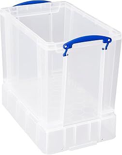 Really Useful Plastic Storage Box 19 Litre with XL Lid Clear - Secure, Transparent, and Stackable Storage Solution for 12" Files (‎39.5 x 33 x 25.5 cm)