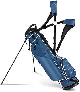 Golf Stand Bag, Lightweight Golf Clubs Storage Bags with Adjustable Dual-Strap, 4-Way Top Divider & Foldable Bracket, Waterproof Golf Trolley Bag for Adults