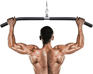 Fitness LAT Pulldown Bar - Gym Cable Machine Attachment, Curl & Tricep Press Down Bar for Back Arm Muscle Building & Strength Workout