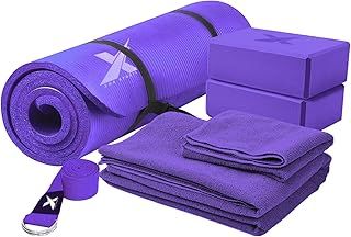 Xn8 Yoga Starter Set - 6-Piece Yoga Mat Set Included NBR Pilates Mat, Stretching Block, Yoga Towels & Yoga Strap - Complete Yoga Starter Kit for Beginners