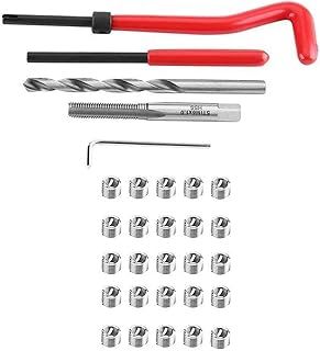 30pcs Thread Repair Kit M6 x1.0mm Helicoil Restoring Thread Repair Tools Wire Insert Kit Compatible Hand Tool Set for Auto Repairing