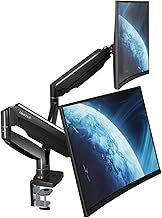 Dual Monitor Desk Mount - Heavy Duty Ultrawide Monitor Arm, Full Motion Height Adjustable Gas Spring Stand for 2 Screens, VESA 75x75mm & 100x100mm, Max 28.6lbs Each, Up to 35 inches