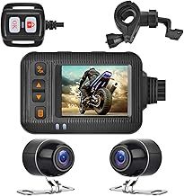 Motorcycle Camera Motorcycle Dash Cam 1080P Dual Lens Motorbike Camera Front And Rear Waterproof Sport Action Video Recorder 120° Wide Angle 2.0'' Screen G-sensor, Wired Control And Night Vision