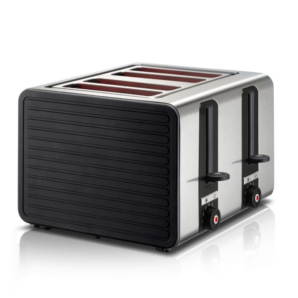 Bosch Silicone TAT7S43GB 4-Slice Toaster with 7 browning levels, Reheat/Defrost, Auto Shut-Off, High Lift and Crumb Tray in Stainless Steel