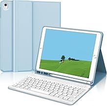 IVEOPPE Case Keyboard for iPad 6th 2018/ 5th 2017/ iPad Air 2/1/Pro 2016 - Detachable Bluetooth Keyboard UK Layout, Blue