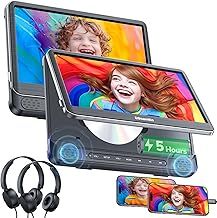 12" Dual Car DVD Players with HDMI Input, Car TV with Wall Charger, Headphones, Support USB/TF Card, Watch Same/Different Movies, HD Decoding, Last Memory