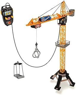 Dickie Toys Remote Control Crane Toy | Rotating Cabin with Working Winch & 250-degree Movement | Extensive Accessories | Height 120cm | Ages 3+