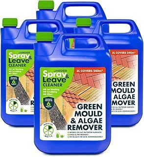 Spray & Leave 4 x 5 Litre Concentrate Cleaner - Patio Fencing Decking - Green Mould & Algae Killer (20L)