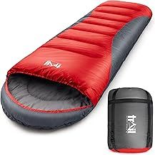Trail Alpine 400 Hooded Sleeping Bag, 3 to 4 Season Extra Warm Double Quilted 400gsm Hollowfibre Filling, Snug Drawcord Hood, Full Length 2 Way Zipper, Single Adult, Lightweight & Compact with Bag
