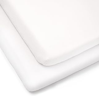 Clair de Lune Cot Bed Fitted Sheet 2 Pack 100% Cotton Jersey Sheets 70 x 140 cm