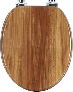 WOLTU Wooden Toilet Seat, Soft Close WC Seat with Strong Hinge Ideal for Standard Toilet Beech