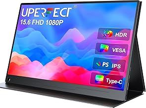 UPERFECT Portable Monitor FHD 1080P 15.6 Inch Monitor IPS Display Matte Screen, with Standard HDMI/Type-C, Support VESA, Second Display for Laptop/PC/PS/Phone/Switches, with Smart Cover