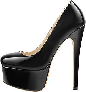MissHeel Women's Slip on Stiletto Invisible Platform Pumps High Heels Closed Toe Ankle High Dress Shoes