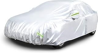 Amazon Basics Silver Weatherproof Car Cover - 150D Oxford, Sedans up to 483 cm