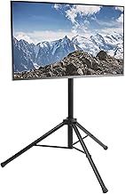 VIVO Black Tripod LCD LED Flat Screen TV Display Floor Stand, Portable Height Adjustable Mount