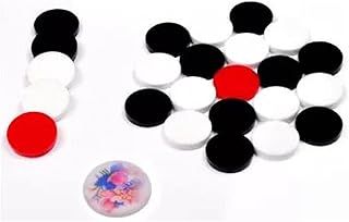 Professional Carrom Board Coins Set – 24 Acrylic Coins (6mm) with 2 Strikers, Smooth Play for Competitive Carrom Games