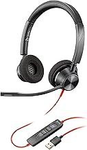 Plantronics – Blackwire 3320 USB-A (Poly) – Wired, Dual-Ear (Stereo) Headset with Boom Mic – USB-A to connect to your PC and/or Mac – Works with Teams, Zoom, & more
