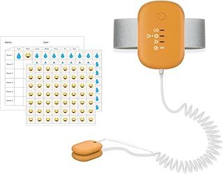 Bettwetting Sensor Monitors for Kids, Night Pee Alarms with Loud Sound and Strong Vibration, Potty Training for Kids, Orange
