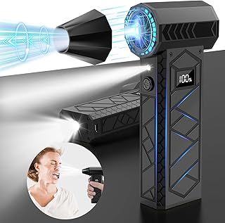 Clydek Compressed Air Duster 101m/s Airflow, 200,000RPM, Rechargeable Air Blower with Dual LED Lights, 4-Speed Adjustment, 10,000mAh Battery for PC, Car Wash, Keyboard, Interior, Emergency Use