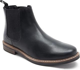 Thomas Crick Men's 'Bamford' Formal Chelsea Boots, Classic, Comfortable and Stylish Boots for Any Occasion, Made with Leather For an Effortless and Chic Look (Black/Wood)