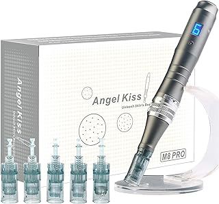 Microneedling Pen Professional - Wireless Derma Pen for Face, Body, Beard, Scalp - Cosmetic Skin Care Tool for Women and Men - with 6 Cartridges & Carry Case