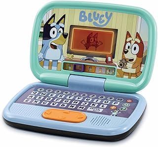 VTech Bluey Game Time Laptop, Interactive Learning Laptop with Pre-School Content, Official Bluey Character Toy for Kids, Letters, Numbers, Music, Gift for Children 3, 4, 5, 6 Years, English Version