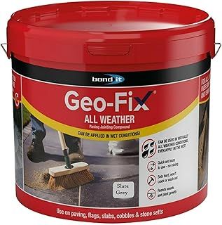 Geo-Fix All Weather Ready Mixed Jointing Patio Paving Compound Grout Colour 14kg Ready Mixed Easy Ready Mixed Pointing Mortar Joint Filler for Dry and Wet Conditions (Slate Grey), (BD14)
